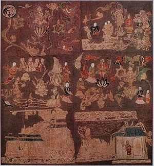 国宝　「天寿国曼荼羅繍帳」　(てんじゅこくまんだらしゅうちょう）奈良県・中宮寺